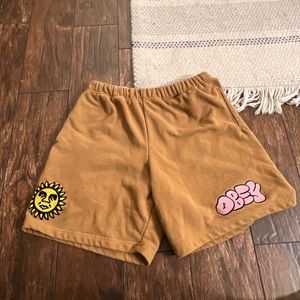 Obey orange sunny knit shorts